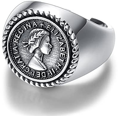 TYMONT S925 Sterling Silber Damenring, Queen Elizabeth Verstellbar Kreativer Personalisierter Ring,Silber,Adjustable