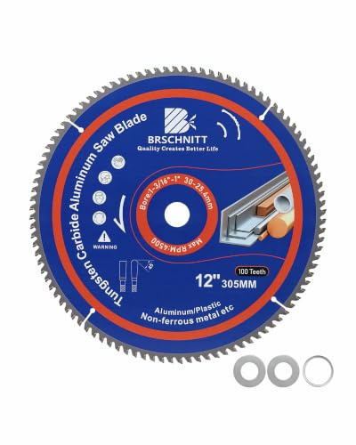 BRSCHNITT 305MM 100Tooth TCG Metal Saw Blade - Aluminium Cutting Circular Saw Blade for Aluminum Plastics and Non Ferrous 30/25.4MM Arbor