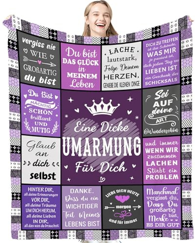 EIMOPE Beste Freundin Decke Geschenke für Frauen 130 x 150cm - Umarmung Decke für Beste Freundin, Geburtstag Weihnachten Geschenke für Frauen Schwester Mutter Kollegen