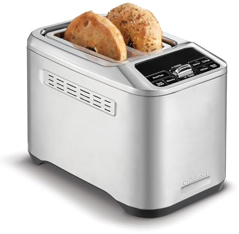 Cuisinart Smart Elite Tostadora de 2 Rebanadas | Ranuras Extra Largas | QuickView™ | Funciones Bagel, Rebanada Única & Descongelar | Bandeja Recogemigas Extraíble | Acabado en Acero Inoxidable