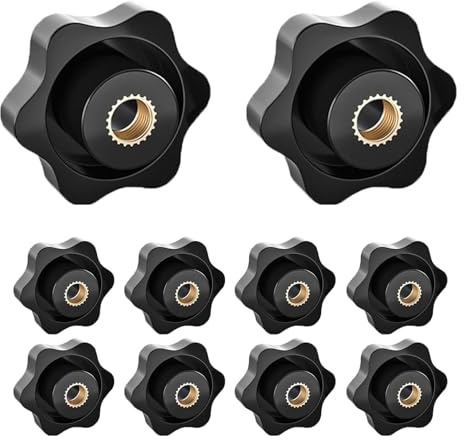 6 Stück Sterngriffmutter M6,Schwarz Kunststoffe Flügelmutter M6 | Langlebig M6 Flügelmutter,Rändelmutter,für Maschinenbau,Werkzeugmaschinen,Elektronische Geräte und Fitnessgeräte etc