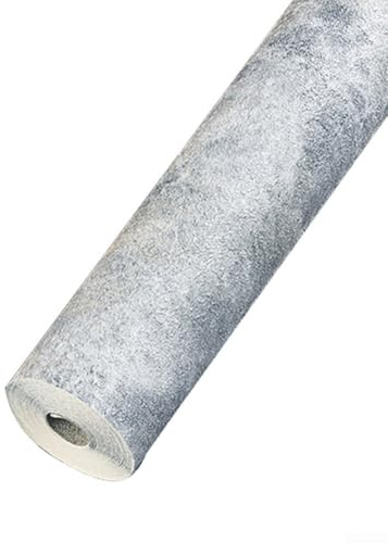 Papier peint en PVC gaufré 3D résistant à l'humidité, style industriel, 0,53 x 9,5 m, couleur unie rétro (gris)