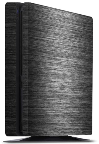 DeinDesign Skin kompatibel mit Sony Playstation 4 Slim Folie Sticker Metallic Look Metal Anthrazit