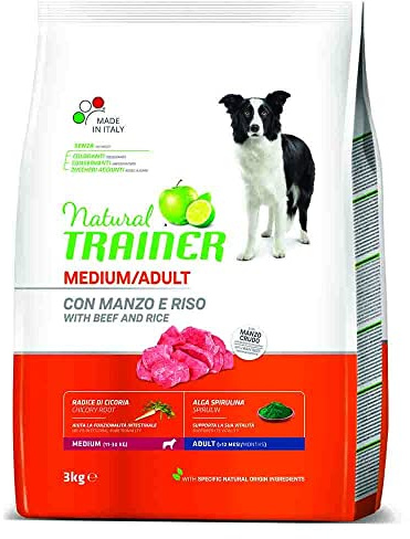 TRAINER Natural Medium Beef Rice KG. 3 Dry Food for Dogs