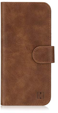 32nd Essential Series - Book Wallet PU Leather Flip Case Cover For Apple iPhone XS Max, Design With Card Slot and Magnetic Closure - Dark Brown