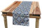 ABAKUHAUS marokkanisch Tischläufer, Azulejo Keramik Motiv, Esszimmer Küche Rechteckiger Dekorativer Tischläufer, 40 x 180 cm, Creme Blau