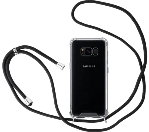JProtect für Samsung Galaxy S8 Plus Hülle mit Band – Handyhülle zum Umhängen mit Band in Schwarz – Handykette Samsung Galaxy S8 Plus Kordel Hülle mit Kette/Schnur – Schützendes Case
