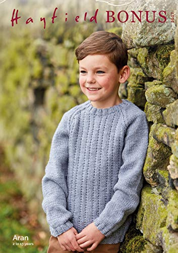 Hayfield Bonus Aran Knitting Pattern - 2507 Childrens Sweater