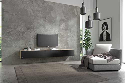 Wuun® TV Lowboard I 100cm-280cmI TV Board hängend Hängeschrank Wohnwand/Somero/Eiche