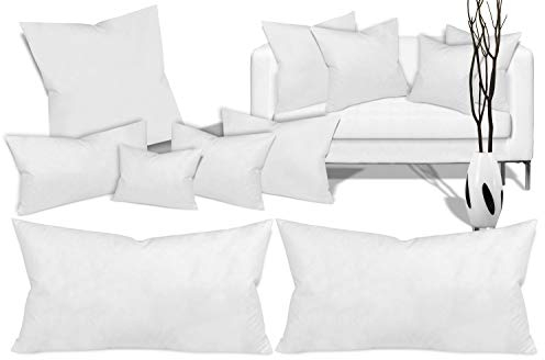 npluseins 2er Pack Füllkissen - Federfüllung - Bezug aus 100% Baumwolle 1516.2187, ca. 40 x 80 cm