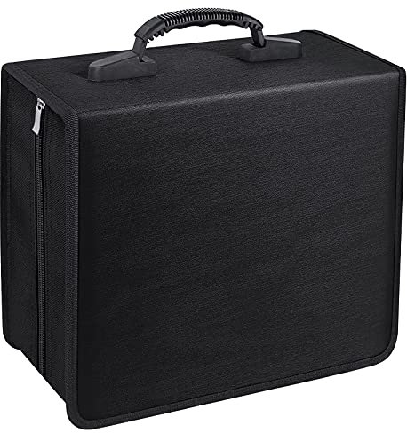 Bivisen - Custodia per CD, capacità 400 DVD, porta CD e CD, organizer per libri, album e libri, colore: Nero