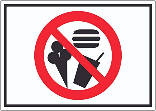 Essen und Trinken verboten Symbol Aufkleber A5 (148x210mm)