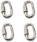 Karabiner, 4 Stück Karabinerhaken M8 Edelstahl D Form Karabiner Quick Link Notfall Kette Traglast max. 500 kg für Camping im Freien Angeln Rucksack Wandern Hängematten und Schaukeln