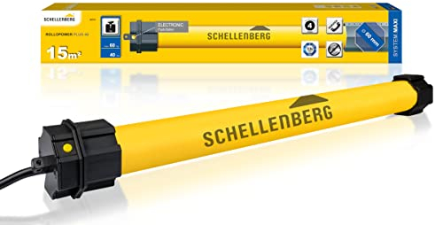Schellenberg 20741 Motore elettriche, Regolazione Elettronica della Posizione Finale, Fino Superficie della tapparella, per Albero da 60 mm, Set Completo, ROLLOPOWER Plus 40 Maxi, max. 15 m² / 40 Nm