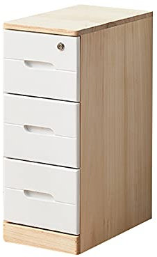 Kommode, 25 Cm Breit, AbschließBarer Mehrlagiger Schubladen-Beistellschrank mit Rollen, Geeignet FüR Wohnzimmer Schlafzimmer/Weiß/M