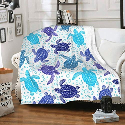 Turtle Überwurf Decken Warm Flanell Couch Schlafsofa Decke Weiche Gemütliche Leichte Decke Zuhause Dekorativ für Erwachsene/Kinder 50 x 40