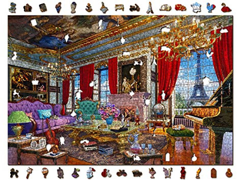 Wooden.City 2000 Teile Holzpuzzle - Palast in Paris - Einzigartig Ausgefallene mit Formteilen - Herausforderndes Mosaikpuzzle für Kinder & Erwachsene - Erstaunliches Geburtstagsgeschenk