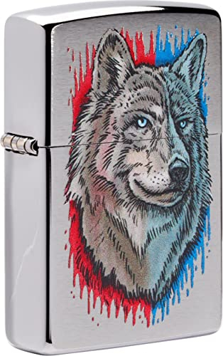 Original Zippo Feuerzeug Tattoo Wolf Chrom gebürstet - Sturmfeuerzeug Lighter 60005714