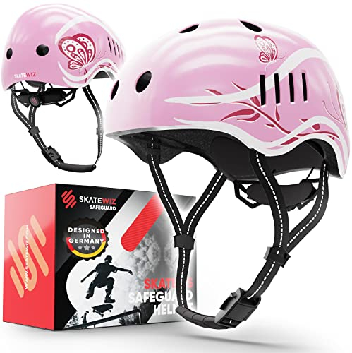 SKATEWIZ Fahrradhelm | Helm Fahrrad, Leichter Skaterhelm, Mountainbike Helm, Größe L in Pink, Fahrradhelm Damen, Fahrradhelm Frauen
