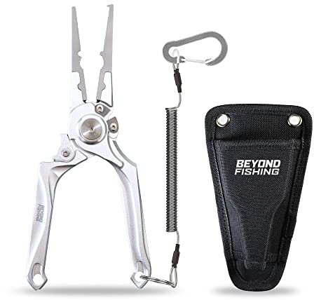 Beyond Fishing Pro Aluminum Series 8 Inch Multifunction Fishing Pliers, Saltwater Resistant Fishing Gear, Tungsten Carbide Cutters, Corrosion Resistant Teflon Coating With Sheath?