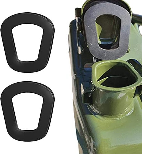 2Pcs Jerry Can Gaskets, Rubber Fuel Can Washers, Universal Jerry Can Seal, Gas Fuel Can Spout Gaskets, Rubber Gas Can Spout Replacement Gasket for 5L 10L 20L NATO Fuel Cans(Black)
