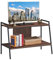 COSTWAY Mesa de TV, Centro de Entretenimiento de TV, Mesa Multimedia de Madera de 2 Niveles, para TV de hasta 32 Pulgadas, 89 x 43 x 60 cm, Nogal
