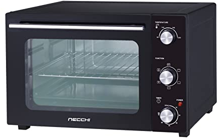 Necchi - NKS35 Four électrique ventilé de 35 litres avec double porte en verre et sélecteur à 6 étages, température réglable jusqu'à 230°