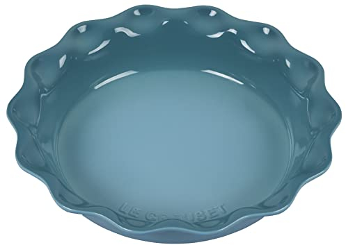 LE CREUSET Plat à tarte Heritage en grès 22,9 cm, Caraïbes