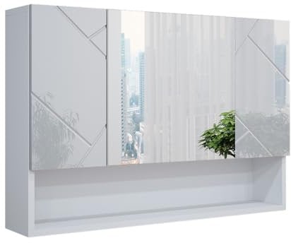 Vicco Armoire de Toilette Irma, Blanc Haute Brillance, 80 x 55 cm