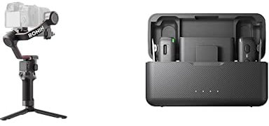 DJI RS 3, 3-Axis Gimbal for DSLR and Mirrorless Camera, 3 kg (6.6 lbs) Payload, Automated Axis Locks, 1.8 OLED Touchscreen & Mic (2 TX + 1 RX + Charging Case), Wireless Lavalier Microphone, 250m