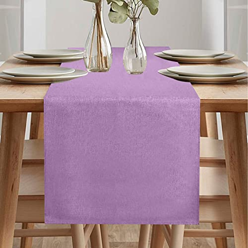 Tischläufer Frühling Modern, Tischläufer Abwaschbar, Tischläufer Leinenoptik, Tischläufer Wasserabweisend, Tischläufer für Esszimmer Party Urlaub Dekoration (Lila, 40 x 140 cm)