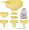 Entonnoir de Cuisine à Large Ouverture, Entonnoir de Cuisson et de Mise en Conserve en Plastique de Qualité Alimentaire Pisol avec 4 Embouts de Différentes Tailles et Deux Passoires