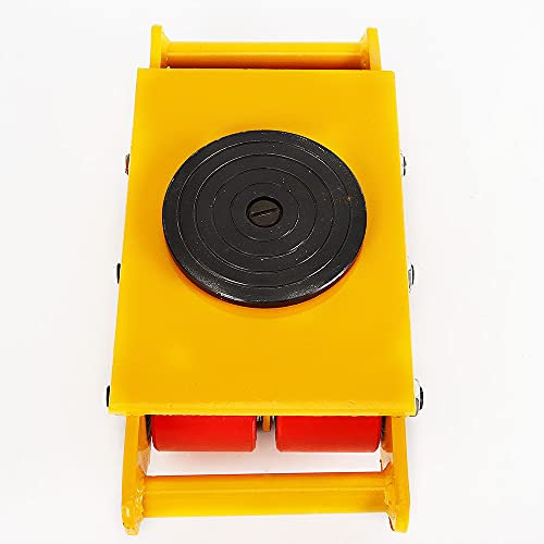 8T Schwerlastrolle Transportfahrwerk Industrie Maschinen Mover Transportrollen Industrieroller Panzerrollen Roller 360 ° Drehung(Gelb)