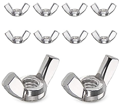 MOGADEE® Flügelmutter M8 (DIN 315), 10 Stück M8 Flügelmutter Edelstahl, Hochwertige 304 Edelstahl A2 V2A Flügelmutter, Wing Nuts