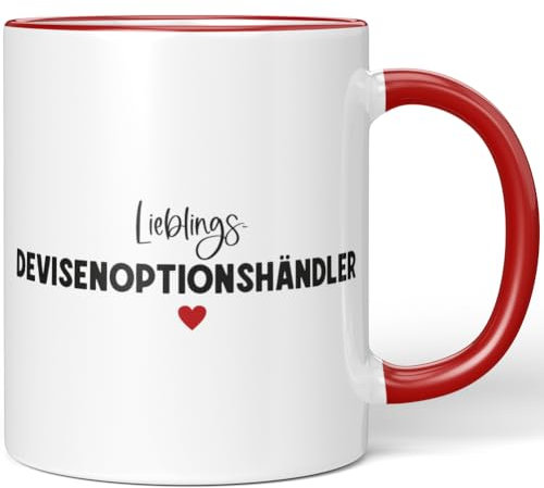 JUNIWORDS Tasse, Lieblings-Devisenoptionshändler, Rot (7744474)