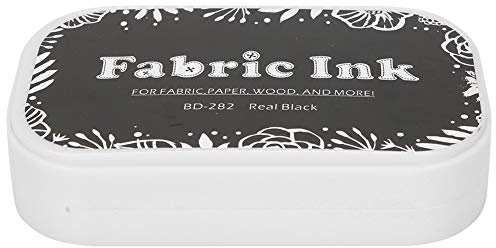 DIY Stempelkissen, Stempelkissen Tinte + Schwamm + Kunststoff, Umweltfreundliche Materialien (BD-282 reines Schwarz)