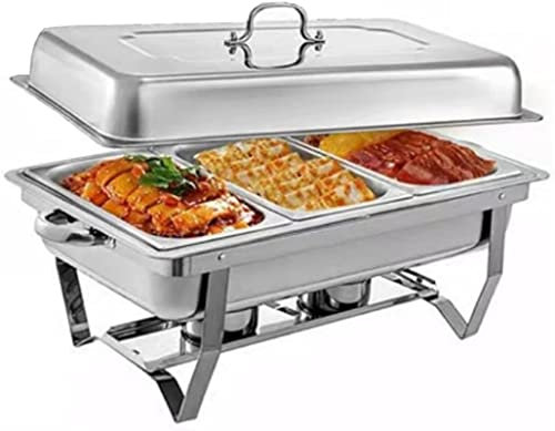 Scaldavivande da buffet in acciaio inox – 9 l pentole a vapore e telaio per feste e buffet – perfetto per mantenere il cibo caldo