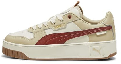 PUMA Damen Carina Street Lux Sneaker, Alpine Snow-Mars Red-Toasted Almond, 42.5 EU
