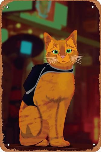 The stray cat Anime Game Everything Poster Blechschild Metallschild Vintage Metallposter Cafes Büro Spiel Club Bar Home Wanddekoration 20,3 x 30,5 cm
