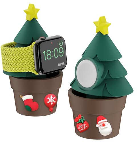 Sikai Ständer Entwickelt für Apple Watch Ladestation,DIY Ständer Kompatibel mit Apple Watch Ultra2/Ultra/9/8/Se2/7/6/Se/5/4/3/2/1,für 49mm/45mm/44mm/42mm/41mm/40mm/38mm (Weihnachtsbaum)