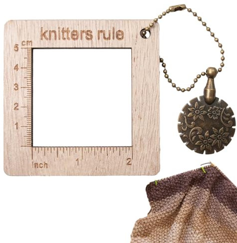 Niktule Outil de règle de Chaussette pour Tricoter | Jauge d’Aiguille tricotée | Règle en Bois, Outil de Mesure, règle de Chaussette avec Pendentif Coupe-Fil pour étudiants, Artistes, Designers