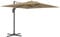 Outsunny Parasol déporté avec mécanisme hydraulique parasol de jardin extérieur carré rotatif à 360° base croisée et mât en aluminium dim. 3L x 2,6l m polyester haute densité kaki