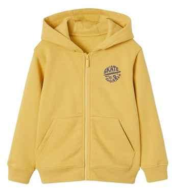 Vertbaudet Jungen Kapuzensweatjacke Basic mit Recycling-Polyester Ocker 140