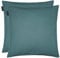 LINUM Annabell Elegant Kissenhülle 50x50 cm 2er-Pack, 100% Baumwolle, Maschinenwaschbar, Dunkles Grautürkis