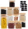 AHAQU 12PCS Glass Jars with Bamboo Lids, 400ml/ 700ml Airtight Kitchen Storage Jars with Pen and Labels, Glass Food Storage Canister Container for Pasta, Spice, Grains, Snacks, Coffee, Beans