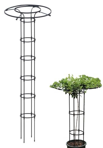Umbrella Trellis Tower - Outdoor Vine Flowers Stand, Metal Garden Obelisk Trellis | Vertical Metal Climbing Plant Trellis, Climbing Plant Support Umbrella Trellis with Pp Wrapped Steel for Potted