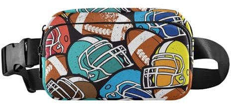 American Football Fashion Bauchtasche für Damen, Herren, Teenager, Mehrzweck-Bauchtasche mit verstellbarem Riemen für Reisen, Fitnessstudio, Arbeit, American Football, 1 Size
