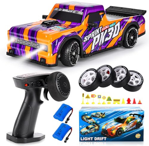 JONRRYIN Drift Ferngesteuertes Auto, RC Drift Car, 1:14 4WD Fernbedienung Rennwagen mit Driftfunktion, LED-Leuchten, 25km/h, Spielzeugauto für Erwachsene und Kinder ab 8 Jahre älter