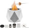 VEVOR Feuerstelle, 125 x 117 x 105 mm, Tischkamin, Dekoration für drinnen & draußen, Feuerschale für Reinigungsalkohol, Smores-Maker, Mini-Feuerkorb für Terrasse & Balkon mit Feuerlöscher, Hellgrau