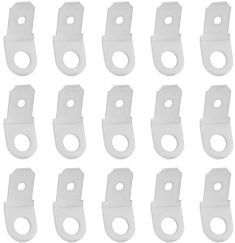 YINETTECH 100 Stück M4 Erdungsstecker 6,3mm Kabelschuhe Crimp Flachstecker Blank Ø4,0mm Messing Verzinkt Unisolierte Kabelklemme für Auto